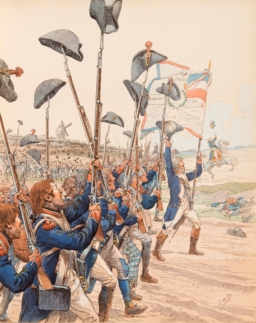 Jacques Marie Gaston Onfroy de Breville detto JOB - La battaglia di Valmy nel 1792 durante le guerre della Rivoluzione francese da pseudonym for Onfray de Breville Jacques Job
