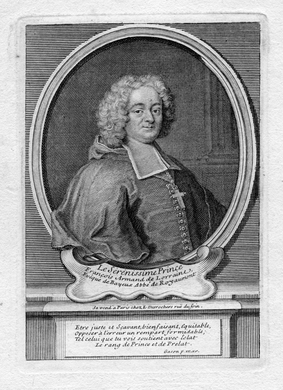 Ritratto di François-Armand de Lorraine-Armagnac da Etienne Jehandier Desrochers