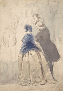 Scena di strada da Vanity Fair, con Amelia, George Osborne e Dobbin da Jerry Barret