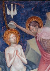 San Giovanni Battista battezza Cristo (dettaglio) da Lorenzo da  Sanseverino