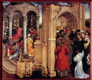 Il matrimonio della Vergine. Pittura su legno di Robert Campin detto il Maestro di Flemalle (1375-1444) XV secolo. Madrid, Museo del Prado da Master of Flémalle