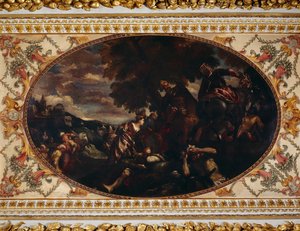 Difesa di Scutari, soffitto della galleria, Chiswick House, Londra da (1528 88) (after) Veronese