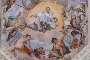 Armonia universale circondata dagli dei: Zeus con un