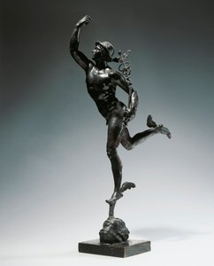 Italia, Milano, Regione Toscana, statuetta in bronzo di Mercurio Volante