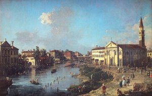 Dolo sul Brenta, con Chiesa di San Rocco e Villa Zanon-Bon da Canaletto