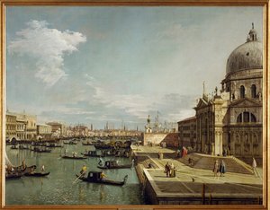 Ingresso al Canal Grande e alla chiesa Maria Salute di Venezia (dipinto su tela)