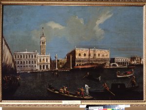 Vista del Canal Grande, del Palazzo Ducale e della Piazza San Marco a Venezia