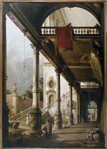 Capriccio con colonnato e cortile