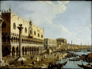 Venezia: una vista del Palazzo Ducale e della Riva degli Schiavoni dalla Piazzetta, c.1729 da Canaletto