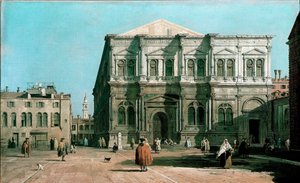 Veduta della scuola San Rocco a Venezia Dipinto di Giovanni Antonio Canal detto il Canaletto (1697-1768) 1730-1731 Dim. 47x80 cm Inghilterra, Woburn Abbey da Canaletto