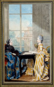 Ritratto di Madame du Moutier e Mademoiselle La Ville da Carmontelle