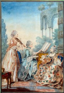 Le tre figlie del compositore Joseph Nicolas Pancrace Royer eseguono la partitura del balletto Zaide da Carmontelle