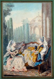 Due giovani ragazze che fanno musica da Carmontelle