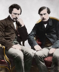 I fratelli Edmond (1822-1896) e Jules (1830-1870) de Goncourt, scrittori francesi, di Nadar - I fratelli Edmond de Goncourt (1822-1896) e Jules de Goncourt (1830-1870) critici letterari e scrittori francesi, foto di Gaspard Felix Tournachon detto Felix Nad da Nadar