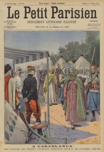 Ostaggi delle tribù marocchine sottomesse che sfilano davanti al generale Drude a Casablanca da (after) Carrey