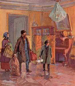 Famiglia russa della classe operaia che prende possesso di un appartamento borghese dopo la Rivoluzione da (after) Carrey