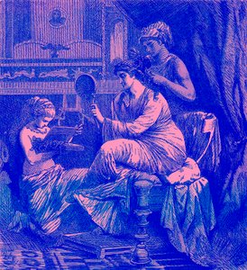 Signora romana alla sua toilette, illustrazione da 