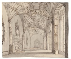 La sala da pranzo di Arbury Hall, Nuneaton, Warwickshire, c. 1810 da (after) English School