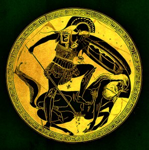 Guerriero e centauro, illustrazione da 