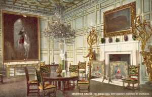Castello di Warwick, la Sala da Pranzo con il dipinto di Carlo I di Vandyke