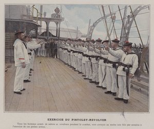 Esercizio con la pistola-revolver da (after) French Photographer