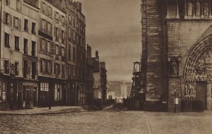 La rue du Cloître-Notre-Dame, vista dal Parvis verso il 1865 da (after) French Photographer