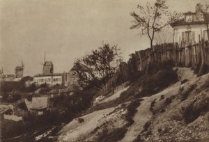 I giardini di Montmartre con il mulino le Blute-fin verso 1860 da (after) French Photographer
