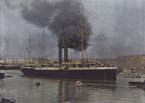 Marsiglia, Una nave delle Messaggerie Marittime che esce dal porto