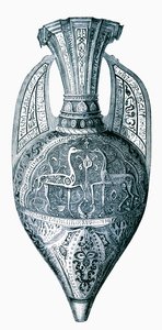 Vaso di stoccaggio a lustro del XIV secolo dell