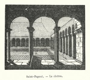 Saint-Papoul, Il chiostro da (after) French School