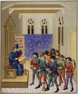La Lezione di Agricoltura - miniatura facsimile del XV secolo da (after) French School