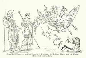 Bellerofonte combatte la Chimera (incisione)