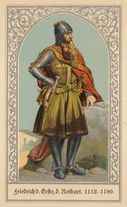 Federico Barbarossa, Sacro Romano Imperatore (litografia a colori) da (after) German School