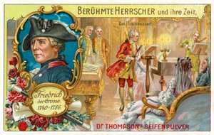 Federico il Grande di Prussia e un concerto di flauto (cromolitografia) da (after) German School