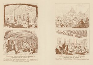 Lavorazione del minerale nella prima metà del XIX secolo (incisione) da (after) German School