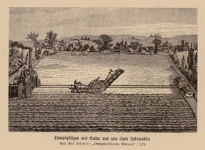 Aratura a vapore con una locomotiva a vapore e un