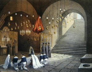 La tomba della Vergine Maria a Efeso vicino a Izmir, illustrazione da 