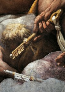 Visione di San Giovanni Evangelista a Patmos, Ascensione di Cristo tra gli Apostoli, o Cristo in Gloria di Antonio Allegri, noto come Correggio, affresco, (dettaglio) da (c.1489 1534) Correggio
