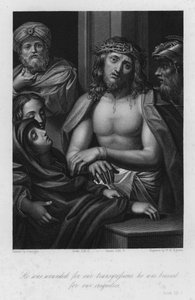 Cristo coronato di spine, Isaia LIII, 5 (incisione) da (c.1489 1534) (after) Correggio