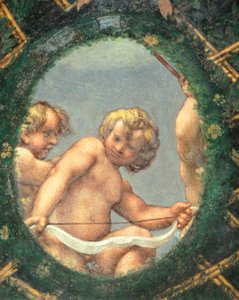 Ovate con cherubini, affresco di Antonio Allegri Da Correggio, Camera dell