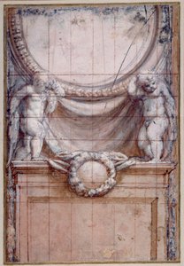 Due putti che sostengono un medaglione vuoto da (c.1489 1534) Correggio