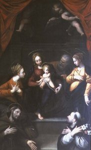 Madonna col Bambino con San Giuseppe e altri santi da Innocenzo da Imola