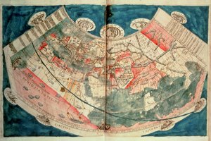 Mappa del Mondo basata su una descrizione di Tolomeo da (c.90 168)(after) Ptolemy