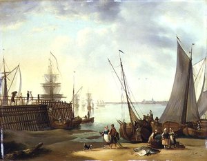 Scena di navigazione olandese da (fl.1860) W.W.