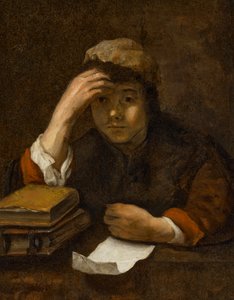 Un ragazzo che legge (olio su tela) da (studio of) Rembrandt Harmensz. van Rijn