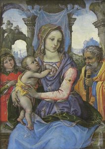 Madonna col Bambino con San Giuseppe e un angelo, c.1490 da 1476 1524 Capponi