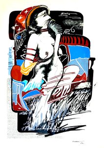 G. C. Riccardi, Leda con il cigno, 1974, Italia