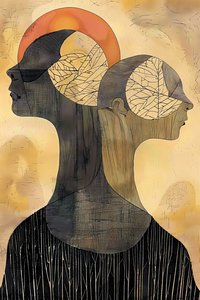 Dipinto di due amiche, stile Gustav Klimt, stampe murali figurative da F. Abderrahim