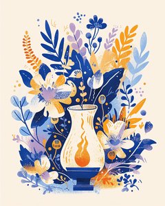 Decorazione domestica con fantasmi floreali retrò carini con stampe d