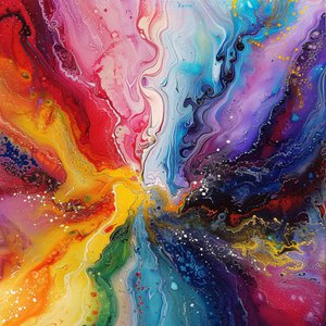Arte astratta con colori acrilici su tela stampe d